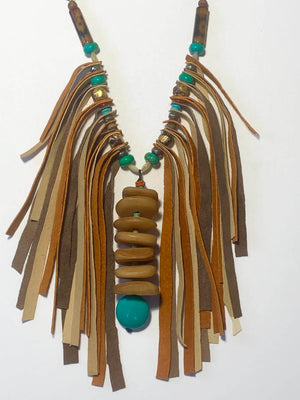 Tribal Triple Fringe Necklace